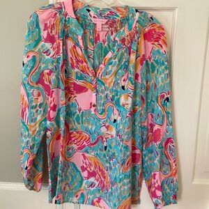 Lilly Pulitzer flamingo blouse